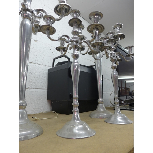 2265 - Set of 4 table candelabras in two pairs: one pair 24