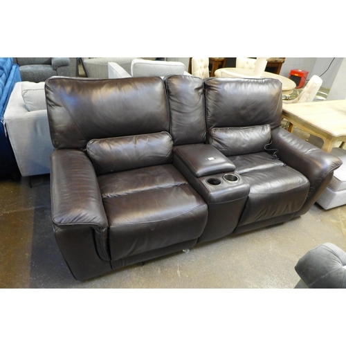 1578 - Maxwell 2 Seater Brown Recliner, Leather, Original RRP - £1166.66 + VAT - damaged (4157-10) *This lo... 