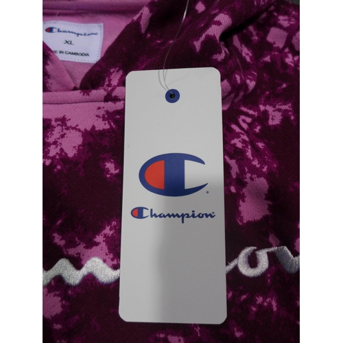 3189 - 10 Women's Champion purple tie-dye hoodies, size XL * this lot is subject to VAT