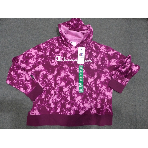 3190 - 10 Women's Champion purple tie-dye hoodies, size XL * this lot is subject to VAT