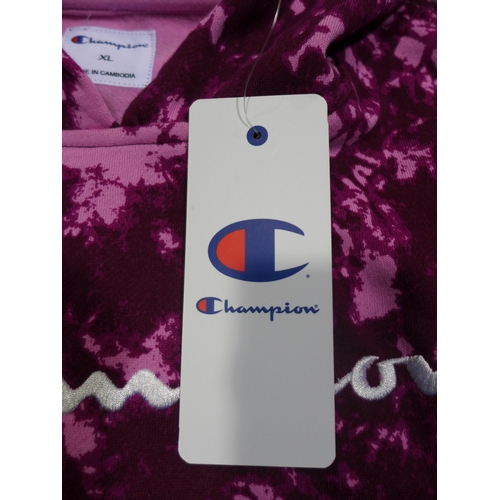 3190 - 10 Women's Champion purple tie-dye hoodies, size XL * this lot is subject to VAT