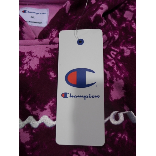 3191 - 10 Women's Champion purple tie-dye hoodies, size XL * this lot is subject to VAT