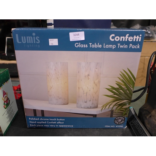 3244 - Confetti 2pk Touch Table Lamps (278-52) * This lot is subject to VAT