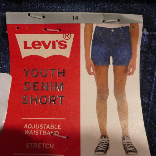 3335 - 20 Youth size 14 Levi Navy denim shorts * this lot is subject to VAT