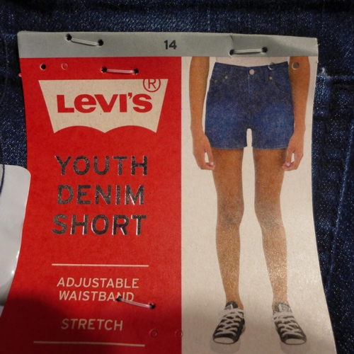 3336 - 20 Youth size 10 Levi's navy denim shorts * this lot is subject to VAT