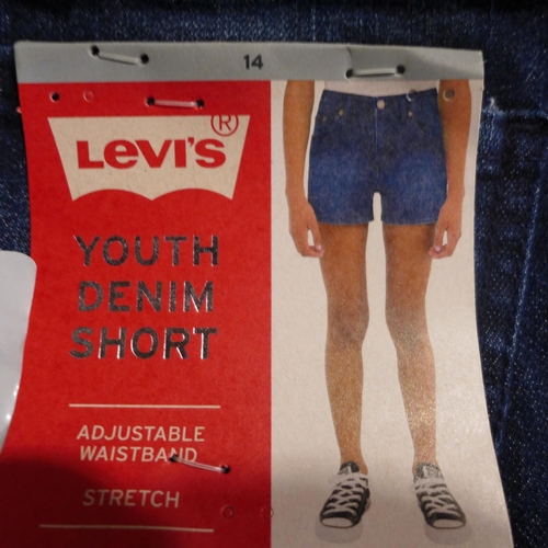 3337 - 20 Youth size 12 Levi's navy denim shorts * this lot is subject to VAT