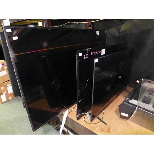 3370 - Various TV's including Sony, Toshiba and Hisense - all sold as seen, (280-803)  * This lot is subjec... 