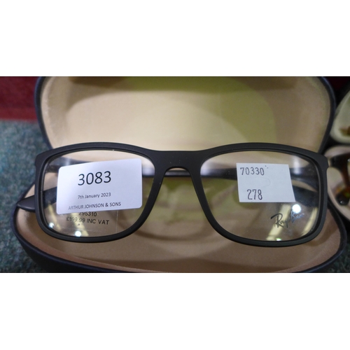 3083 - Rayban 7029 2077 55X17  matte black plastic glasses and Ks Carol Crybn F/F  brown plastic glasses 52... 