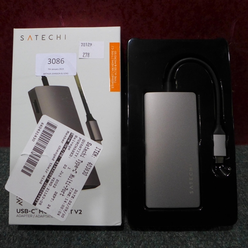 3086 - Satechi Type-C Multi-Port adapter  4K with ethernet (278-125 )  * This lot is subject to vat