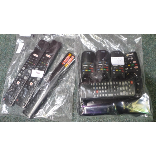 3101 - 6 Various LG remote controls & 3 TCL remote controls  * This lot is subject to vat