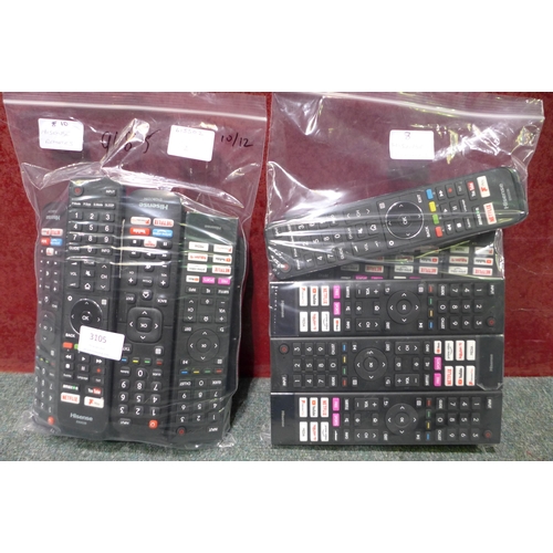 3105 - 18 Various Hisense remote controls  * This lot is subject to vat