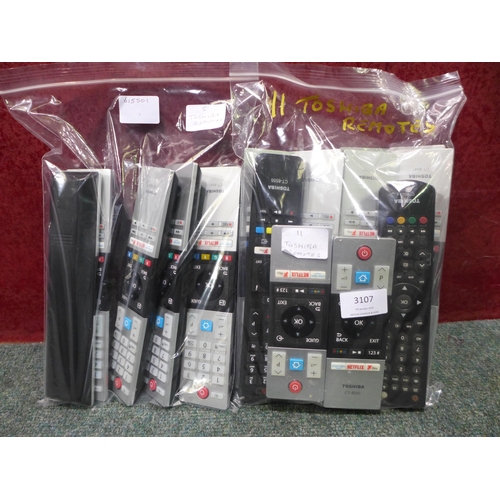 3107 - 16 Various Toshiba remote controls  * This lot is subject to vat