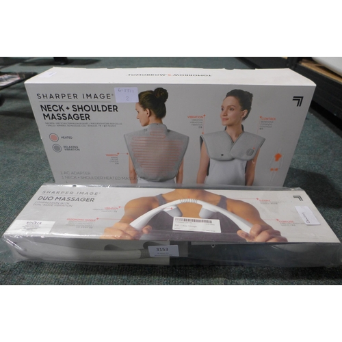 3153 - Sharper Image neck and shoulder massager and a Sharper Duo massager