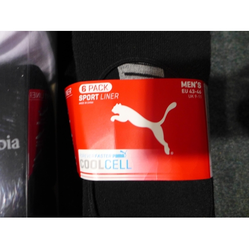 3161 - Small box of men's Columbia T-shirts and Puma socks, size M * this lot is subject to VAT