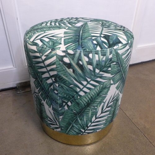 1326 - An upholstered palm leaf footstool