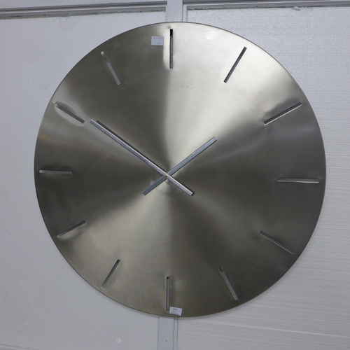 1354 - A brushed steel minimalist clock