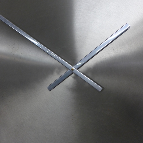 1354 - A brushed steel minimalist clock