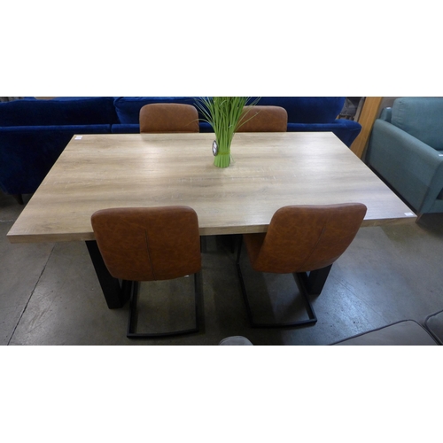 1388 - A Burton 1.8 dining table and six Mezan tan chairs