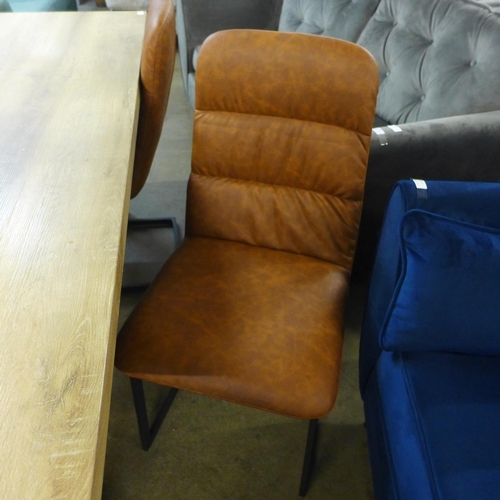 1388 - A Burton 1.8 dining table and six Mezan tan chairs