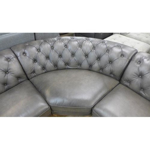 1439 - New Allington Corner Grey leather Sofa, Original RRP - £2499.99 +VAT (4158-20) *This lot is subject ... 