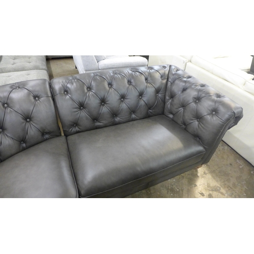 1439 - New Allington Corner Grey leather Sofa, Original RRP - £2499.99 +VAT (4158-20) *This lot is subject ... 