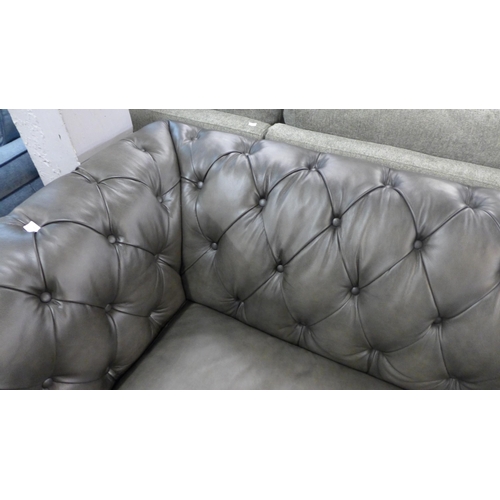 1440 - New Allington 3 Seater Grey Leather Sofa, Original RRP - £1666.66 +VAT (4158-19) *This lot is subjec... 