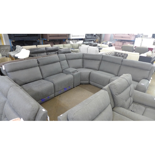 1471 - Paisley Fabric Sectional corner Power Recliner With Power Head, Original RRP - £2166.66 +VAT (4158-2... 