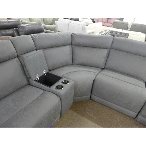 1471 - Paisley Fabric Sectional corner Power Recliner With Power Head, Original RRP - £2166.66 +VAT (4158-2... 