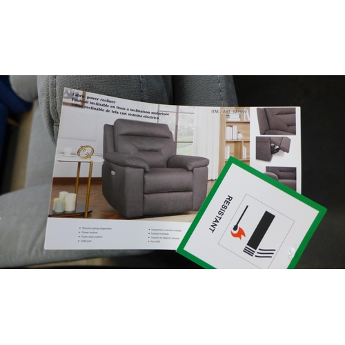 1475 - Kuka Fabric Recliner Grey power Recliner, Original RRP - £499.99 +VAT (4158-13) *This lot is subject... 