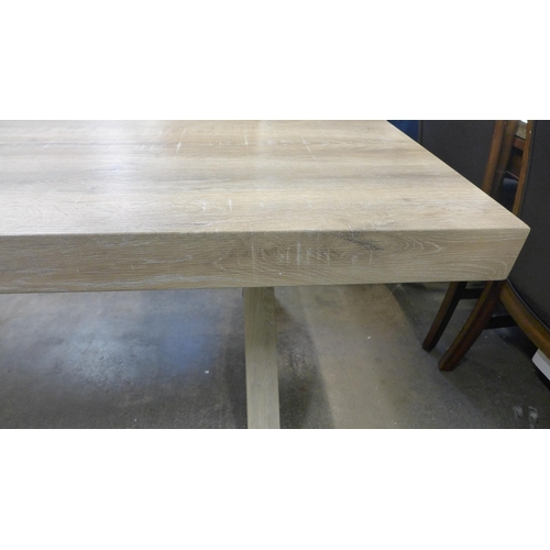 1512 - A Hatton 2m, thick top oak effect dining table