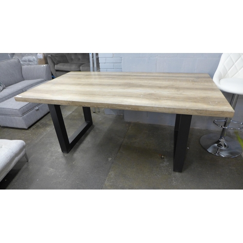 1514 - A Burton 1.8m oak effect dining table, damaged