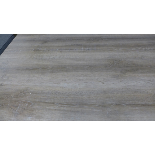 1514 - A Burton 1.8m oak effect dining table, damaged