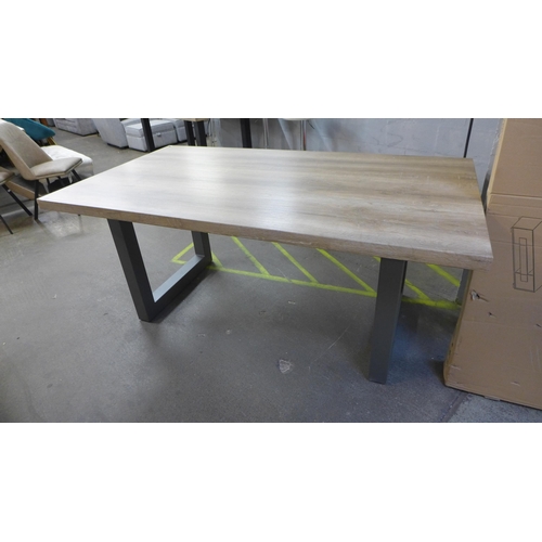 1515 - A Burton 1.8m oak effect dining table, damaged