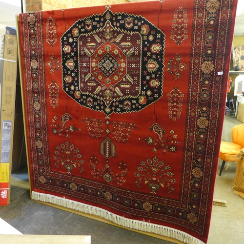 1517 - A red ground full pile Cashmere carpet with Afghan design, 300 x 200cm