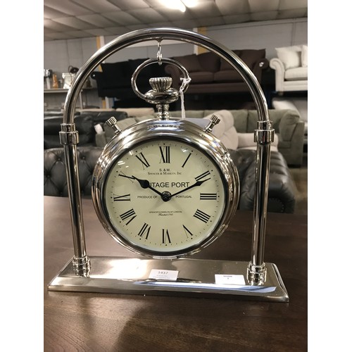 1437 - A nickel brass and glass carriage clock (75-15741)   #