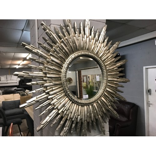 1405 - A silver sunburst mirror