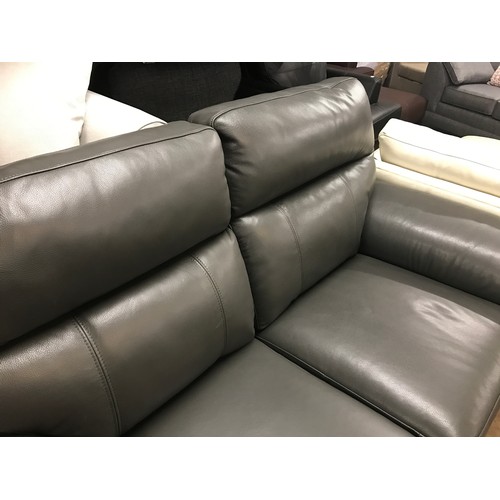 1428 - A Grace dark grey leather power reclining two seater sofa RRP £1,069.99 *This lot is subject to VAT