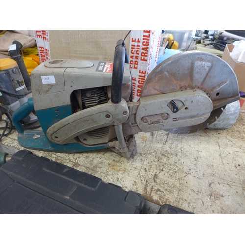 2008 - Makita DPC6400 petrol-driven stone cutting saw with ex military jerry can