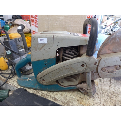 2008 - Makita DPC6400 petrol-driven stone cutting saw with ex military jerry can