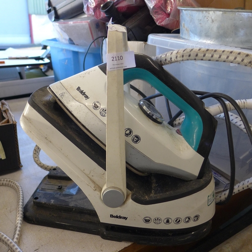 2110 - Beldray Professional Iron and steamer base- W