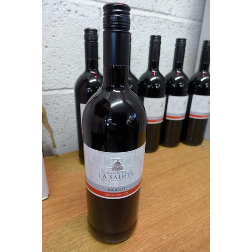 2181 - Six 1 litre bottles of Italian merlot Trevenezie red wine