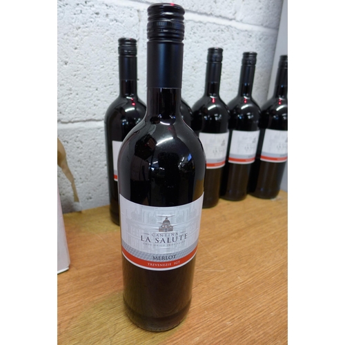 2182 - Six 1 litre bottles of Italian merlot Trevenezie red wine