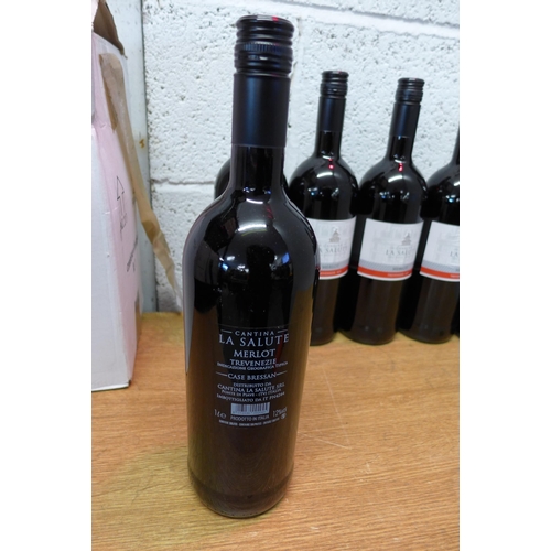 2182 - Six 1 litre bottles of Italian merlot Trevenezie red wine