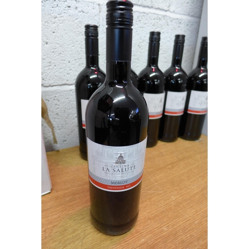 2183 - Six 1 litre bottles of Italian merlot Trevenezie red wine