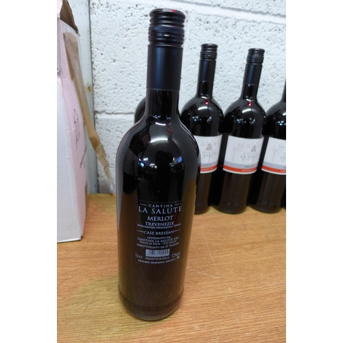 2183 - Six 1 litre bottles of Italian merlot Trevenezie red wine