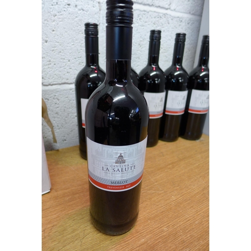 2184 - Six 1 litre bottles of Italian merlot Trevenezie red wine