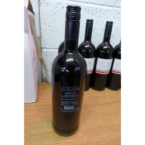 2184 - Six 1 litre bottles of Italian merlot Trevenezie red wine