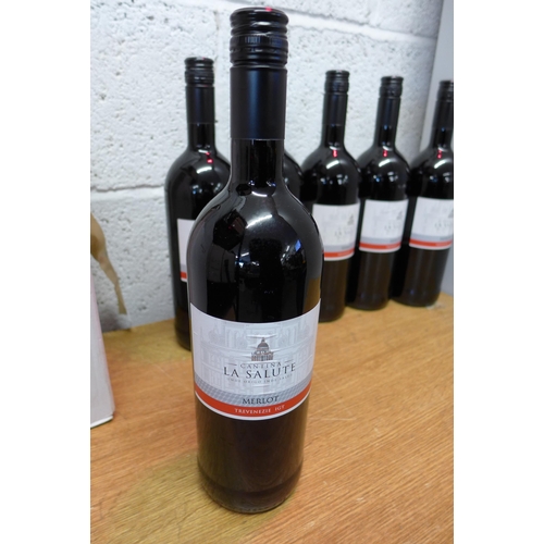 2185 - Six 1 litre bottles of Italian merlot Trevenezie red wine