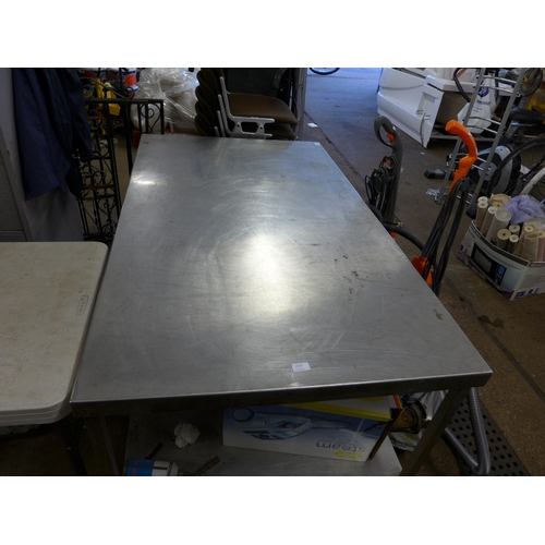 2319 - Approx 5ft x 3ft stainless steel commercial prep table