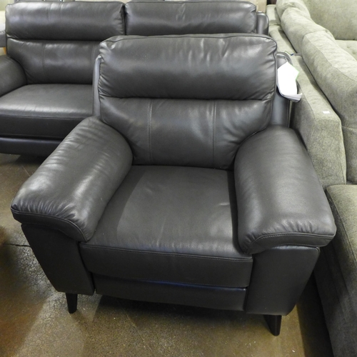 1478 - Grace Grey Leather 1 Seat power recliner, Original RRP - £574.99 +VAT (4158-5) *This lot is subject ... 